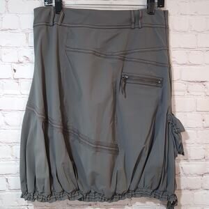 VTG Y2K São Paulo Sz 6 Bubble Hem Utility Skirt Nylon Parachute Style Pockets